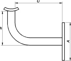 Gelenderholder stål sortlakkert