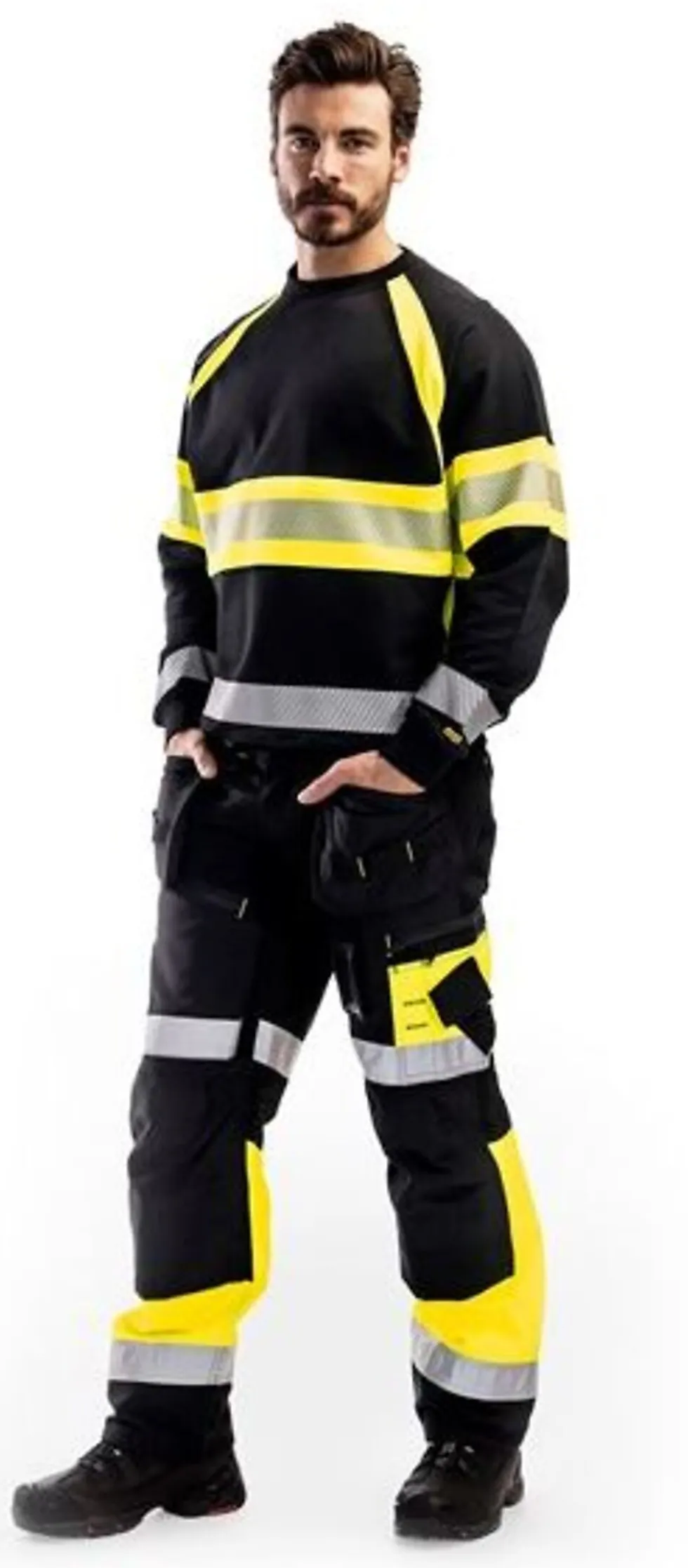Genser hivis kl 1 335911589933s svart/gul