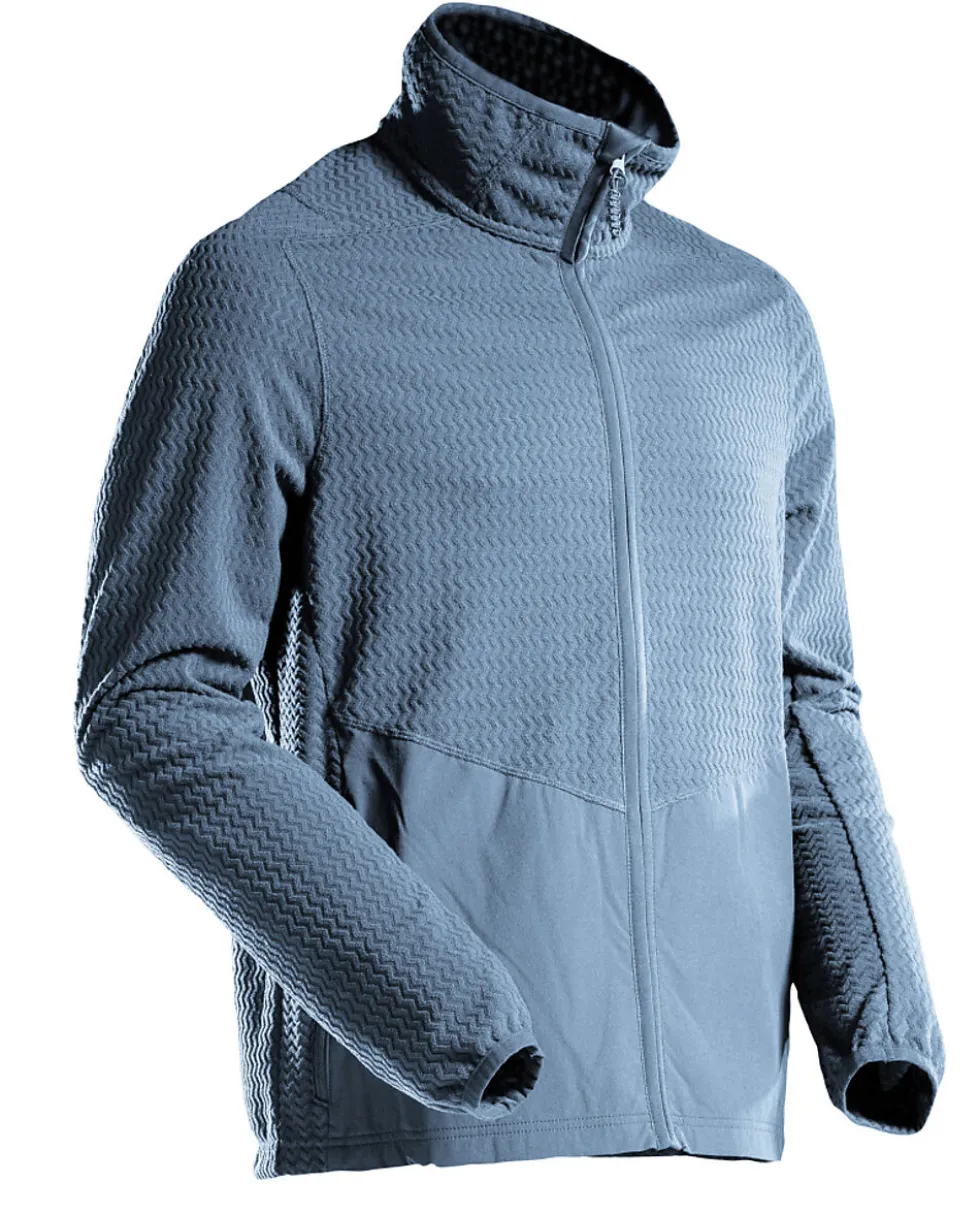 Genser mikrofleece xs stenblå med glidelås