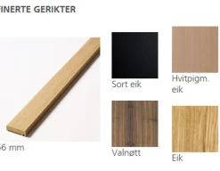 Gerikter eik 12x56mm enkeltdør 5 lengder 2200mm