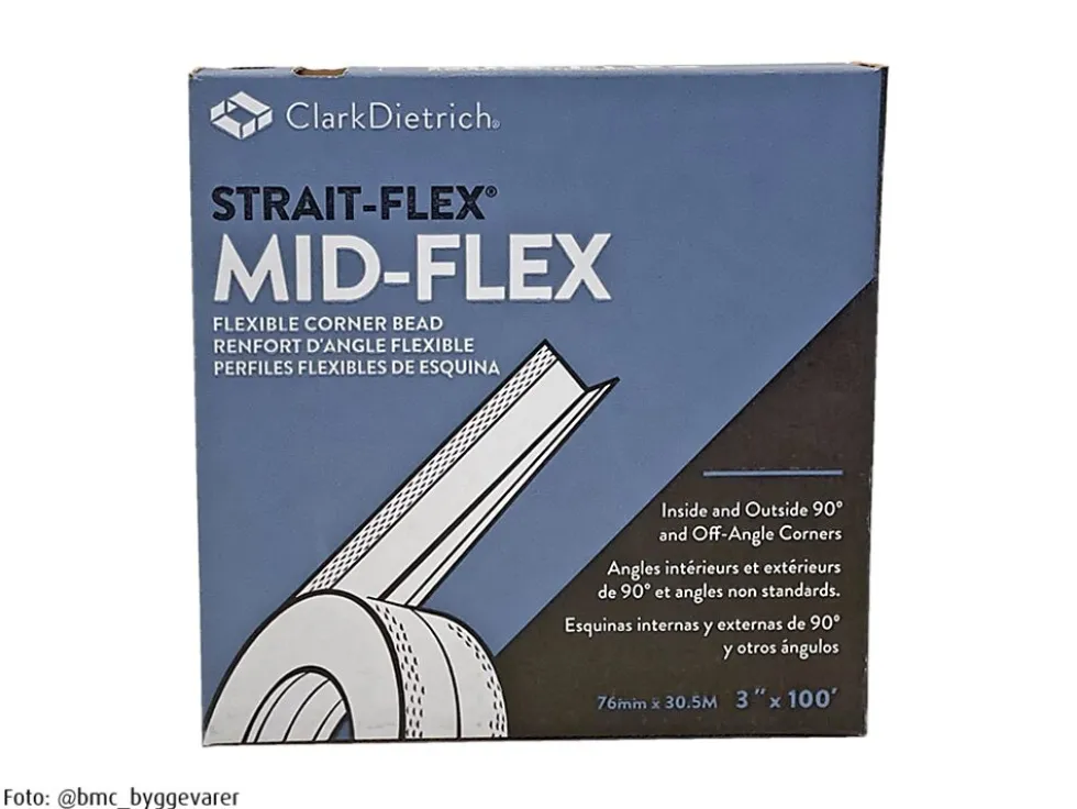 Gips hjørnebeskytter mid-flex 76mm 76mmx30,5m/rul 10rul/kart
