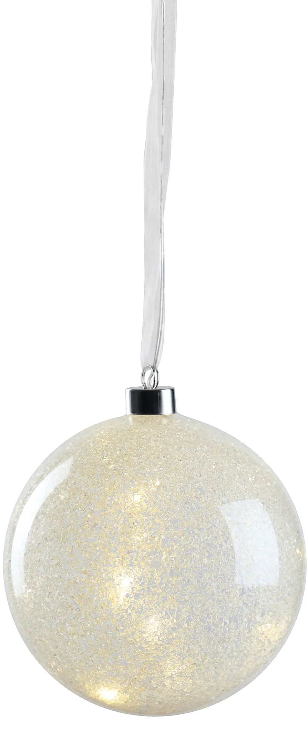 Glasskule m/snø 20LED Ø15 cm