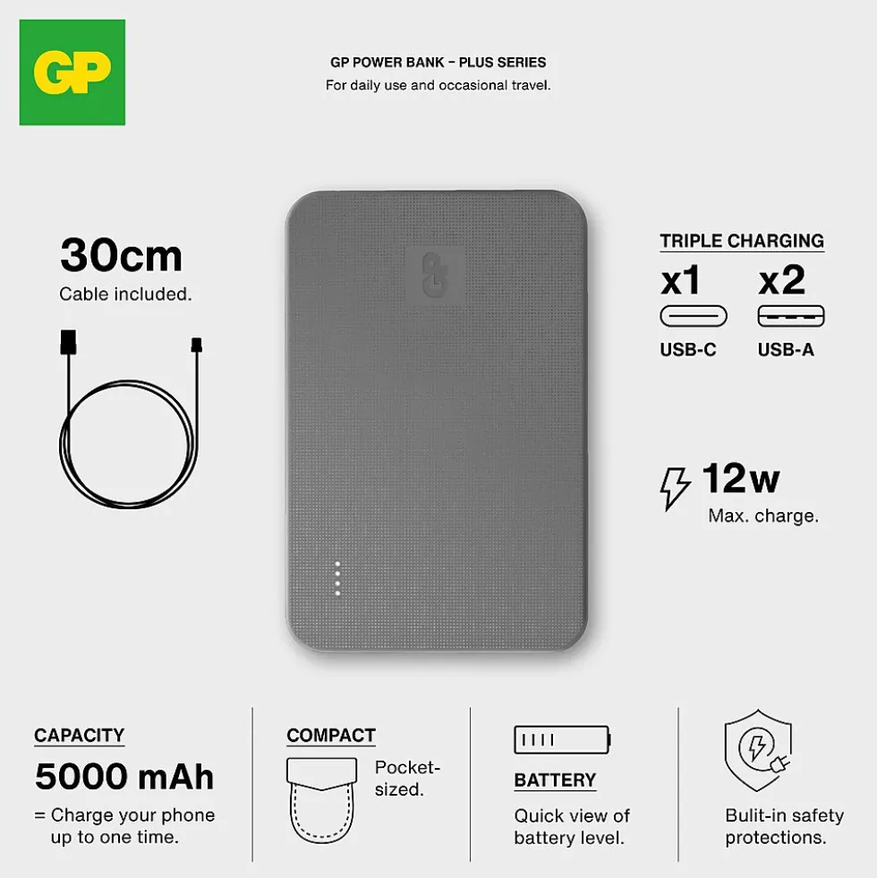GP Powerbank Plus 5000mAh Black