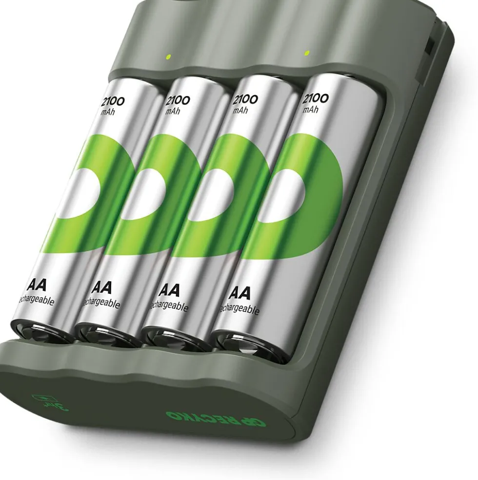GP Recyko Everyday batterilader B441 + 4xAA 210mAh NiMH-batt