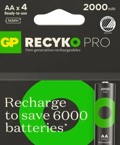 GP Recyko Pro oppladbar AA-batteri 2000mAh 4-pakk