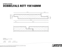 Gran 19x148 d-fals rett kl1 profilert kledning bh
