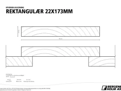 Gran 22x173 rektkled ædelsort kledning rektangulær behandlet