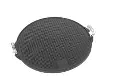 Grillplate i støpejern glatt/rillet 47 cm