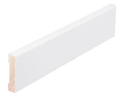 Gulvlist furu rund hvit bomull S0502-Y 10x58 mm