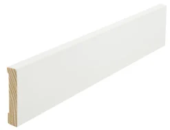 Gulvlist furu rund klassisk hvit S0500-N 12x58x4400 mm