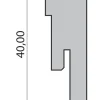 Gulvlist 16x40 steele finert lasert 240cm