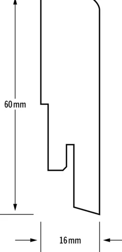 Gulvlist 16x60 whinfell finert lasert 240cm