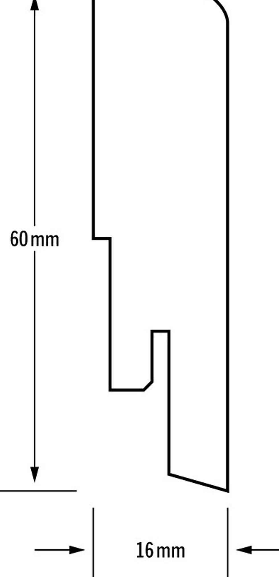 Gulvlist 16x60 whinfell finert lasert 240cm