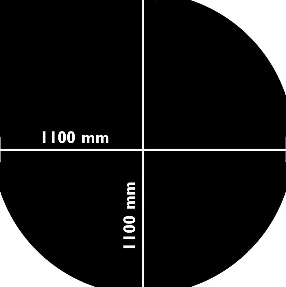 Gulvplate stål dråpeformet svart 1,5x1100x1100 mm