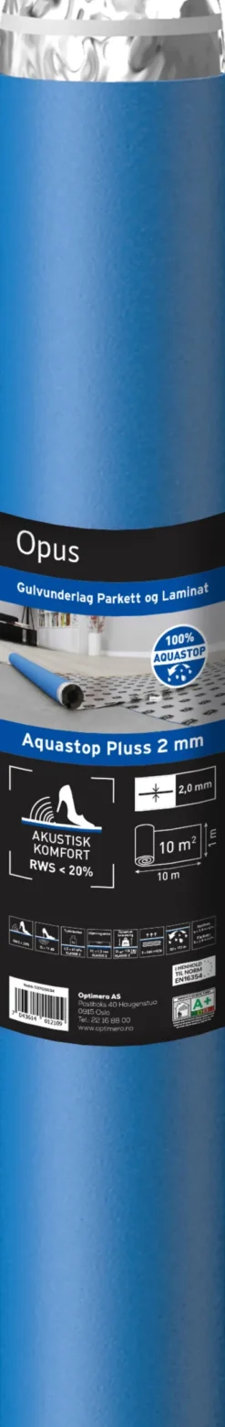 Gulvunderlag aquastop plus 2 mm 10 meter