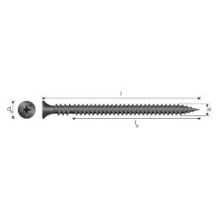 Hardgipsskrue fosfat bånd 3,9x32 1000 stk