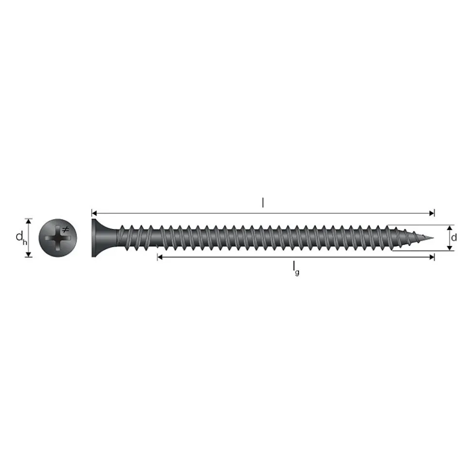 Hardgipsskrue fosfat bånd 3,9x32 1000 stk