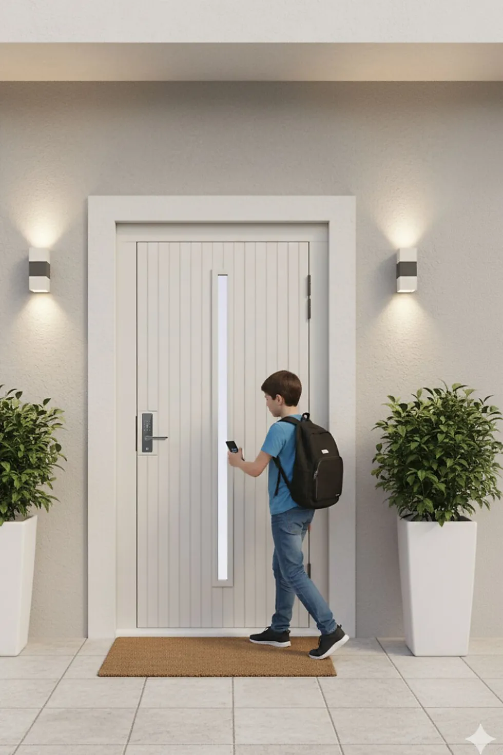 Heimgard smart dørlås antrasittgrå med kode