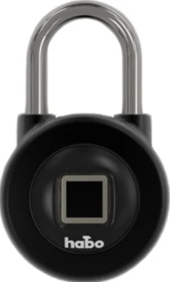 Hengelås Smartlock sort m/ fingeravtrykk og bluetooth funksjon