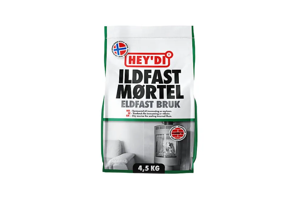 Heydi ildfast mørtel 4,5 kg