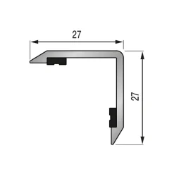 Hjørnelist 25x25mm sølvel 3m