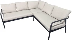 Hjørnesofa med Puter – Sort/Natur