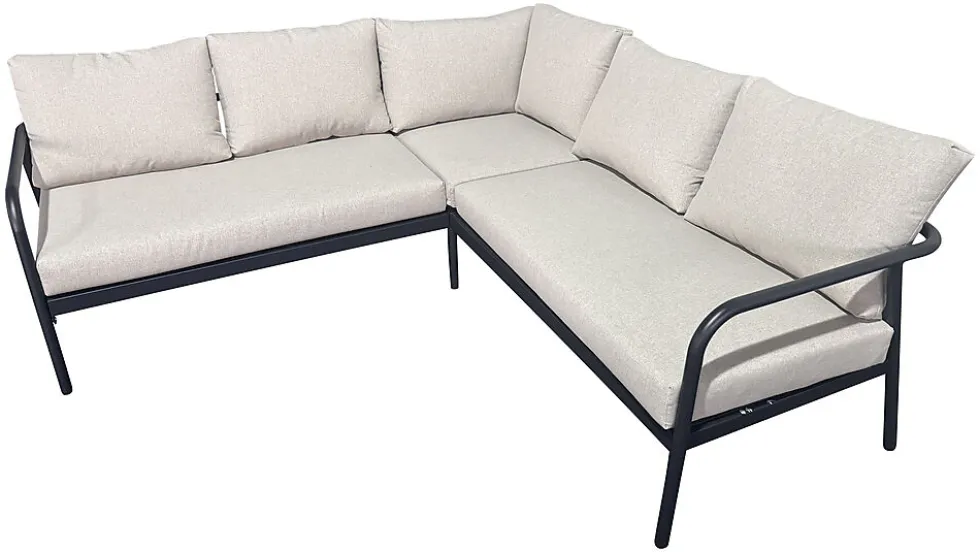 Hjørnesofa med Puter – Sort/Natur