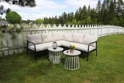Hjørnesofa med Puter – Sort/Natur