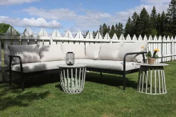 Hjørnesofa med Puter – Sort/Natur