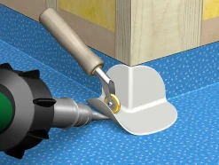 Hjørne utvendig toppmembran hvit PVC