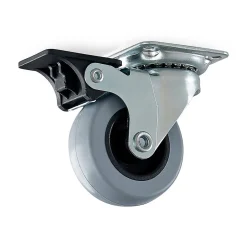 Hjul 50mm elf/grå sving/brems sb 4105 pk1 stk grå pur max 40kg plat