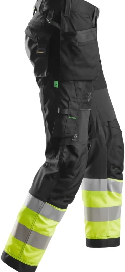 Håndverksbukse 6931 FlexiWork+ kl.1 Sort/HiVis gul str 92