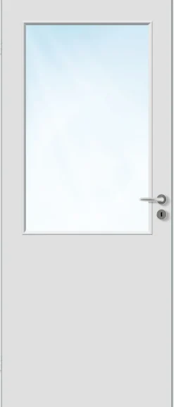 Innerdør Sletten halvglass hvit 80x200 cm