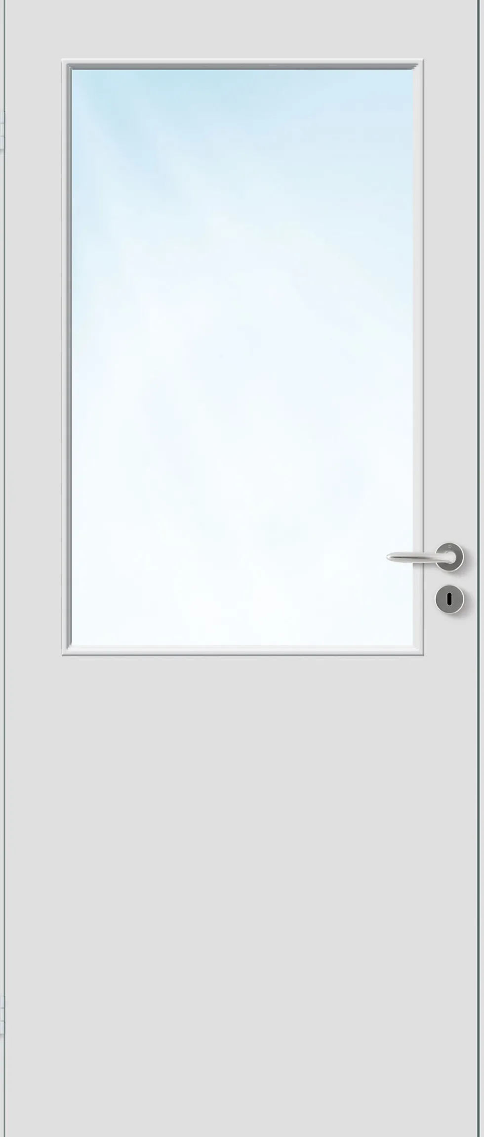 Innerdør Sletten halvglass hvit 80x200 cm
