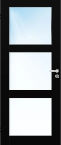 Innerdør Stil 3 med glass svart 80x210 cm