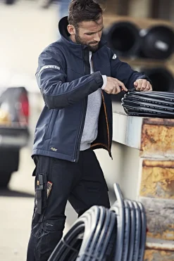 Jakke 1200 Softshell mørkeblå str M Snickers Allroundwork