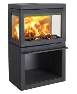 Jøtul F 520 BP vedovn i sort lakk med tre glassflater