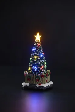 Juletre med LED-lys og musikk 11,7x11,7x22,5 cm