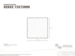 Justert lekt/rekke klasse 1 impregnert furu 73x73 mm