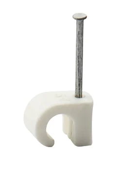 Kabelklips 5-7mm hvit 25pk