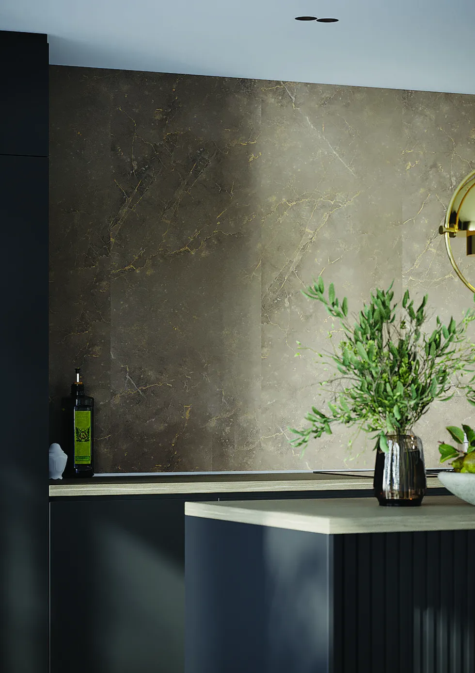 Kjøkkenplate brown marble slett overflate 10x620x580
