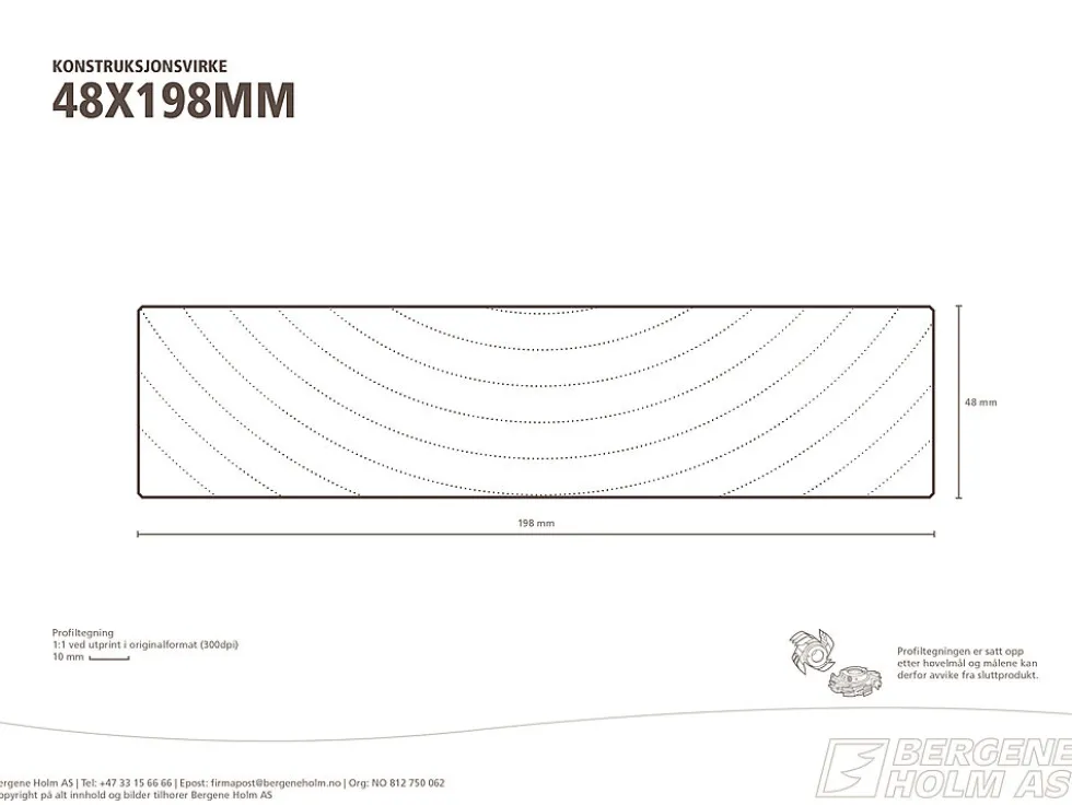 Konstruksjonsvirke C24 ubehandlet gran 48x198 mm
