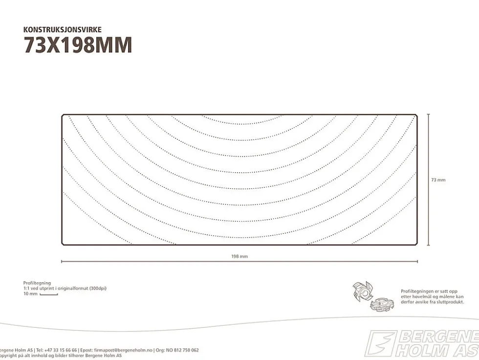 Konstruksjonsvirke C24 ubehandlet gran 73x198 mm