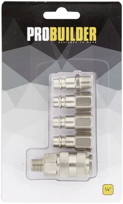 Koplingsett trykkluft 5deler 1/4" probuilder