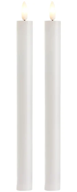 Kronelys med 3D-LED flamme 2 stk 24 cm