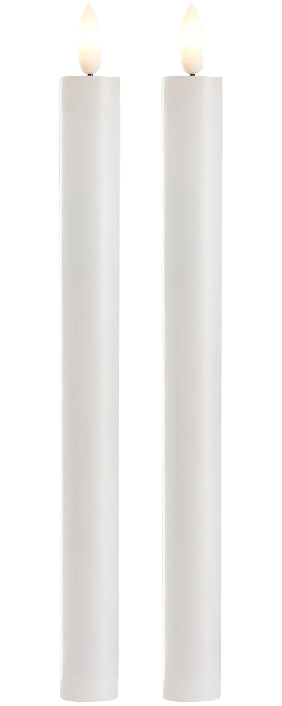 Kronelys med 3D-LED flamme 2 stk 24 cm