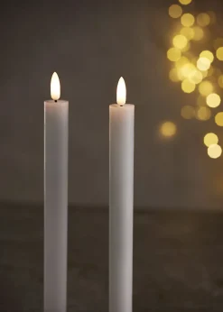 Kronelys med 3D-LED flamme 2 stk 24 cm