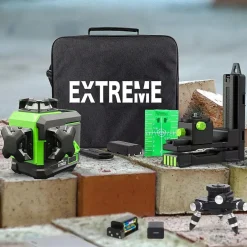 Krysslaser Extreme 3x360° grønn komplett sett