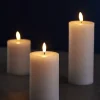 Kubbelys med 3D-LED flamme 3 stk