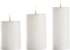 Kubbelys med 3D-LED flamme 3 stk
